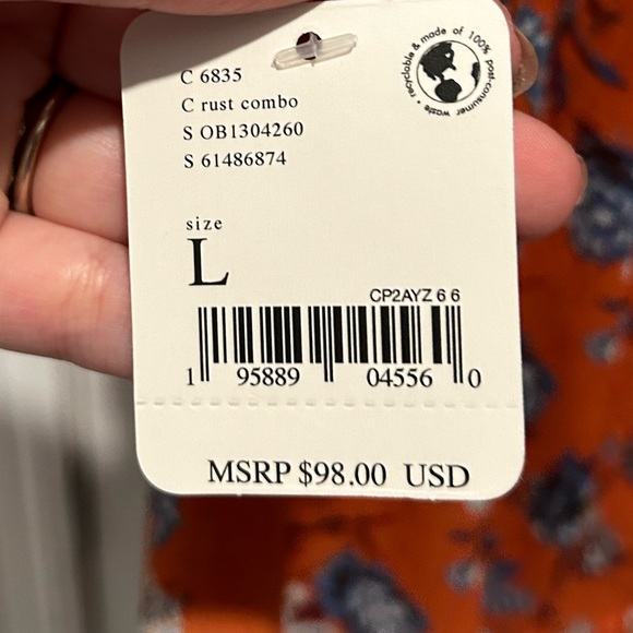 Floral Orange Roused Loose-Sleeve Top - Picture 4 of 5